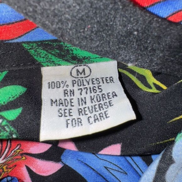 Men’s Vintage Original Hawaiian Shirt by Monticerutti Tropical Parrot Print sz M - Picture 9 of 11